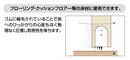 フローリング・クッションフロアー等の床材に使用できます