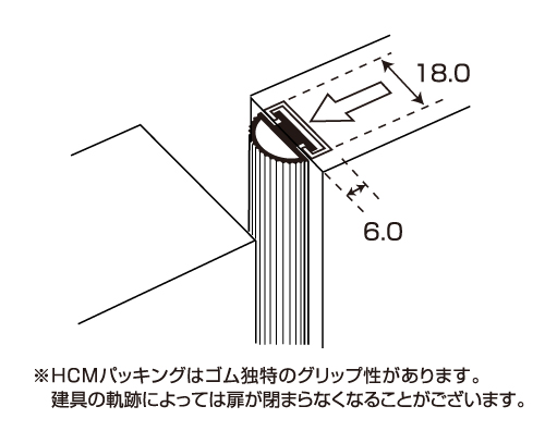 Hcmd 4 C型ｱﾙﾐ引戸戸当り ピンチブロック株式会社